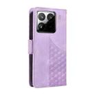 For Xiaomi 15 Pro Embossed Rhombus Starry Leather Phone Case(Purple) - 3