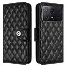 For Xiaomi Poco X6 Pro / Redmi K70E Rhombic Texture Flip Leather Phone Case with Lanyard(Black) - 2