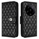 For Xiaomi 14 Ultra Rhombic Texture Flip Leather Phone Case with Lanyard(Black) - 2