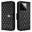 For Xiaomi 14 Rhombic Texture Flip Leather Phone Case with Lanyard(Black) - 2