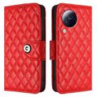 For Xiaomi Civi 3 Rhombic Texture Flip Leather Phone Case with Lanyard(Red) - 2