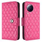 For Xiaomi Civi 3 Rhombic Texture Flip Leather Phone Case with Lanyard(Rose Red) - 2