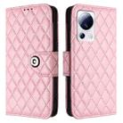 For Xiaomi 13 Lite / Civi 2 Rhombic Texture Flip Leather Phone Case with Lanyard(Pink) - 2