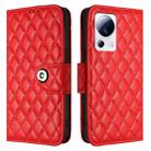 For Xiaomi 13 Lite / Civi 2 Rhombic Texture Flip Leather Phone Case with Lanyard(Red) - 2