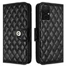 For Xiaomi Poco M4 5G / Poco M5 4G Rhombic Texture Flip Leather Phone Case with Lanyard(Black) - 2