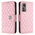 For Xiaomi 12 Lite Rhombic Texture Flip Leather Phone Case with Lanyard(Pink) - 2