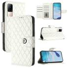 For Xiaomi Civi 1S Rhombic Texture Flip Leather Phone Case with Lanyard(White) - 1