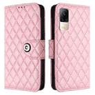For Xiaomi Civi 1S Rhombic Texture Flip Leather Phone Case with Lanyard(Pink) - 2