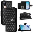 For Xiaomi Civi 1S Rhombic Texture Flip Leather Phone Case with Lanyard(Black) - 1