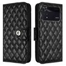 For Xiaomi Poco M4 Pro 4G Rhombic Texture Flip Leather Phone Case with Lanyard(Black) - 2