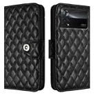 For Xiaomi Poco X4 Pro 5G Rhombic Texture Flip Leather Phone Case with Lanyard(Black) - 2