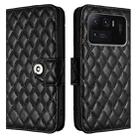 For Xiaomi Mi 11 Ultra Rhombic Texture Flip Leather Phone Case with Lanyard(Black) - 2