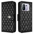 For Xiaomi Mi 11 Pro Rhombic Texture Flip Leather Phone Case with Lanyard(Black) - 2