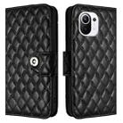 For Xiaomi Mi 11 Rhombic Texture Flip Leather Phone Case with Lanyard(Black) - 2