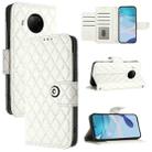 For Xiaomi Mi 10T Lite 5G Rhombic Texture Flip Leather Phone Case with Lanyard(White) - 1