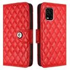 For Xiaomi Mi 10 Lite 5G Rhombic Texture Flip Leather Phone Case with Lanyard(Red) - 2