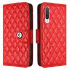 For Xiaomi Mi CC9 / Mi 9 Lite Rhombic Texture Flip Leather Phone Case with Lanyard(Red) - 2
