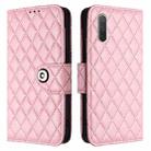 For Xiaomi Mi CC9e / Mi A3 Rhombic Texture Flip Leather Phone Case with Lanyard(Pink) - 2