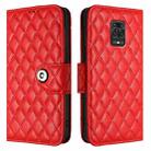 For Xiaomi Poco M2 Pro Rhombic Texture Flip Leather Phone Case with Lanyard(Red) - 2