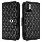 For Xiaomi Poco M3 Pro Rhombic Texture Flip Leather Phone Case with Lanyard(Black) - 2