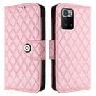 For Xiaomi Poco X3 GT Rhombic Texture Flip Leather Phone Case with Lanyard(Pink) - 2