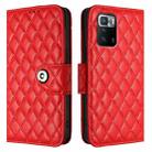 For Xiaomi Poco X3 GT Rhombic Texture Flip Leather Phone Case with Lanyard(Red) - 2