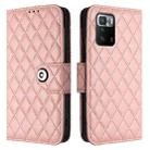 For Xiaomi Poco X3 GT Rhombic Texture Flip Leather Phone Case with Lanyard(Coral Pink) - 2