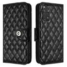 For Xiaomi Poco M4 Pro 5G Rhombic Texture Flip Leather Phone Case with Lanyard(Black) - 2