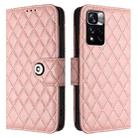 For Xiaomi Poco X4 NFC Rhombic Texture Flip Leather Phone Case with Lanyard(Coral Pink) - 2