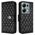 For Xiaomi Poco M6 Pro 4G Rhombic Texture Flip Leather Phone Case with Lanyard(Black) - 2
