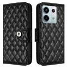 For Xiaomi Poco X6 Rhombic Texture Flip Leather Phone Case with Lanyard(Black) - 2