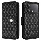 For Xiaomi Poco X6 Neo Rhombic Texture Flip Leather Phone Case with Lanyard(Black) - 2