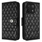 For Xiaomi 14T Rhombic Texture Flip Leather Phone Case with Lanyard(Black) - 2