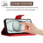 For Xiaomi 14T Pro Rhombic Texture Flip Leather Phone Case with Lanyard(Red) - 3