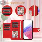For Xiaomi Poco M7 Pro 5G Global Rhombic Texture Flip Leather Phone Case with Lanyard(Red) - 3