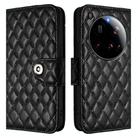 For Xiaomi 15 Ultra Rhombic Texture Flip Leather Phone Case with Lanyard(Black) - 2