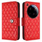 For Xiaomi 15 Ultra Rhombic Texture Flip Leather Phone Case with Lanyard(Red) - 2