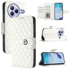 For Xiaomi Civi 5 Pro 5G Rhombic Texture Flip Leather Phone Case with Lanyard(White) - 1