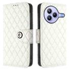 For Xiaomi Civi 5 Pro 5G Rhombic Texture Flip Leather Phone Case with Lanyard(White) - 2
