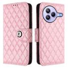 For Xiaomi Civi 5 Pro 5G Rhombic Texture Flip Leather Phone Case with Lanyard(Pink) - 2