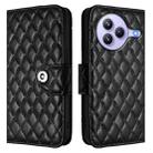 For Xiaomi Civi 5 Pro 5G Rhombic Texture Flip Leather Phone Case with Lanyard(Black) - 2