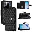 For Xiaomi 15S Pro 5G Rhombic Texture Flip Leather Phone Case with Lanyard(Black) - 1