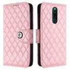 For Redmi 8 Rhombic Texture Flip Leather Phone Case with Lanyard(Pink) - 2