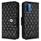 For Redmi 9 Power / 9T Global Rhombic Texture Flip Leather Phone Case with Lanyard(Black) - 2