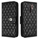 For Redmi 9 / 9 Prime India Rhombic Texture Flip Leather Phone Case with Lanyard(Black) - 2