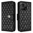 For Redmi 10A / 9C Rhombic Texture Flip Leather Phone Case with Lanyard(Black) - 2