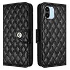 For Redmi A1 / A2 Rhombic Texture Flip Leather Phone Case with Lanyard(Black) - 2