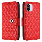 For Redmi A1 / A2 Rhombic Texture Flip Leather Phone Case with Lanyard(Red) - 2