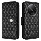 For Redmi A3 Rhombic Texture Flip Leather Phone Case with Lanyard(Black) - 2