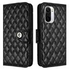 For Redmi K40 / K40 Pro Rhombic Texture Flip Leather Phone Case with Lanyard(Black) - 2